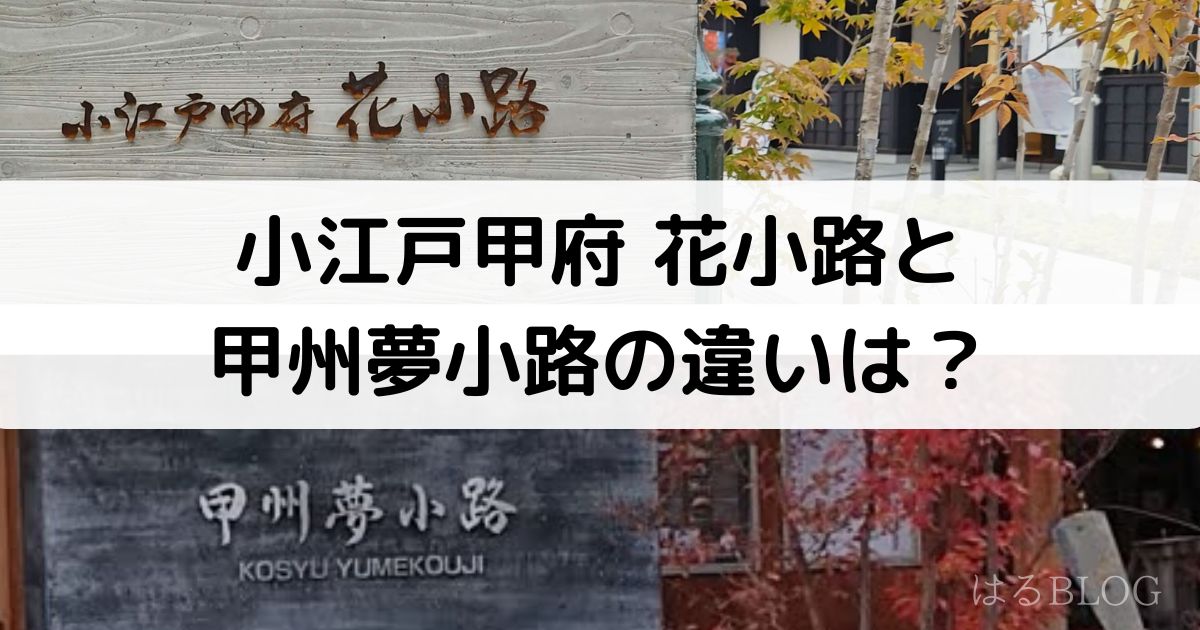 小江戸甲府花小路と甲州夢小路の違いは？